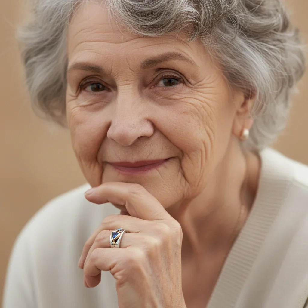 Pierścionek Vintage Niebieski