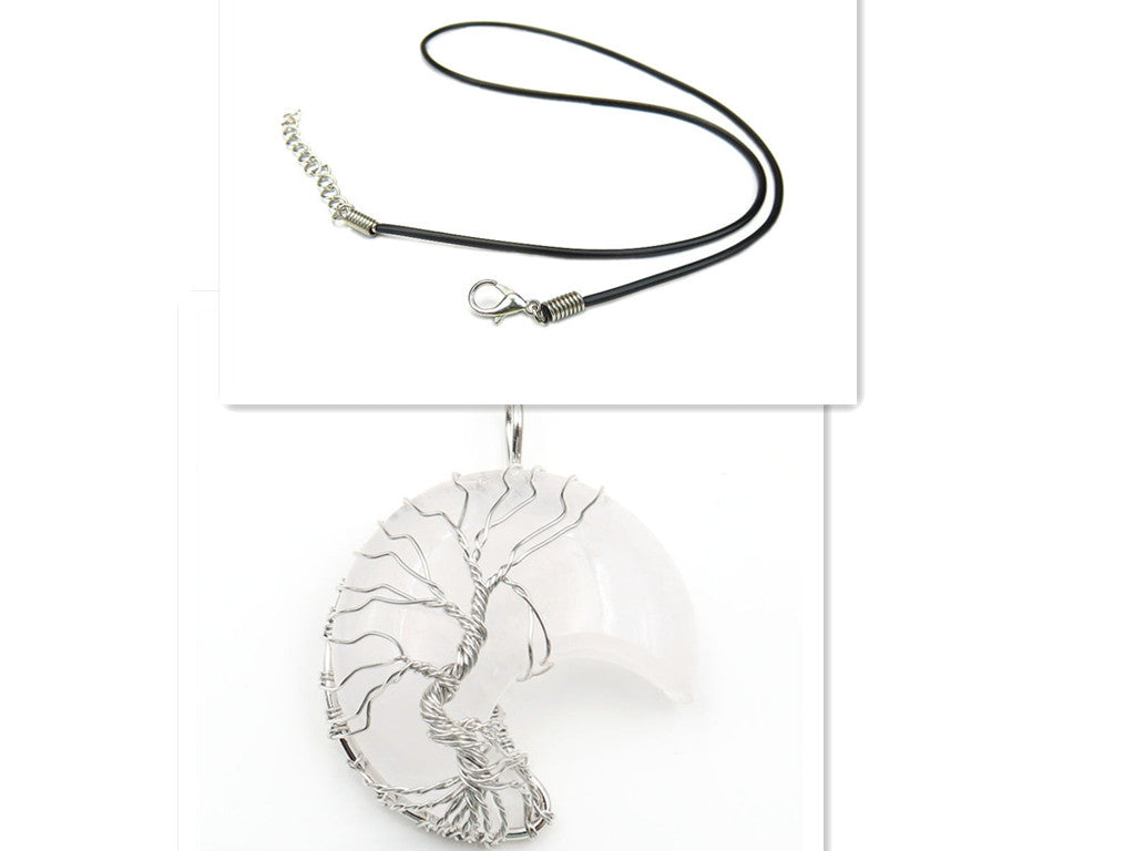 Naszyjnik z Wisiorkiem Drzewo Życia z Kryształu Księżycowego Akcesoria