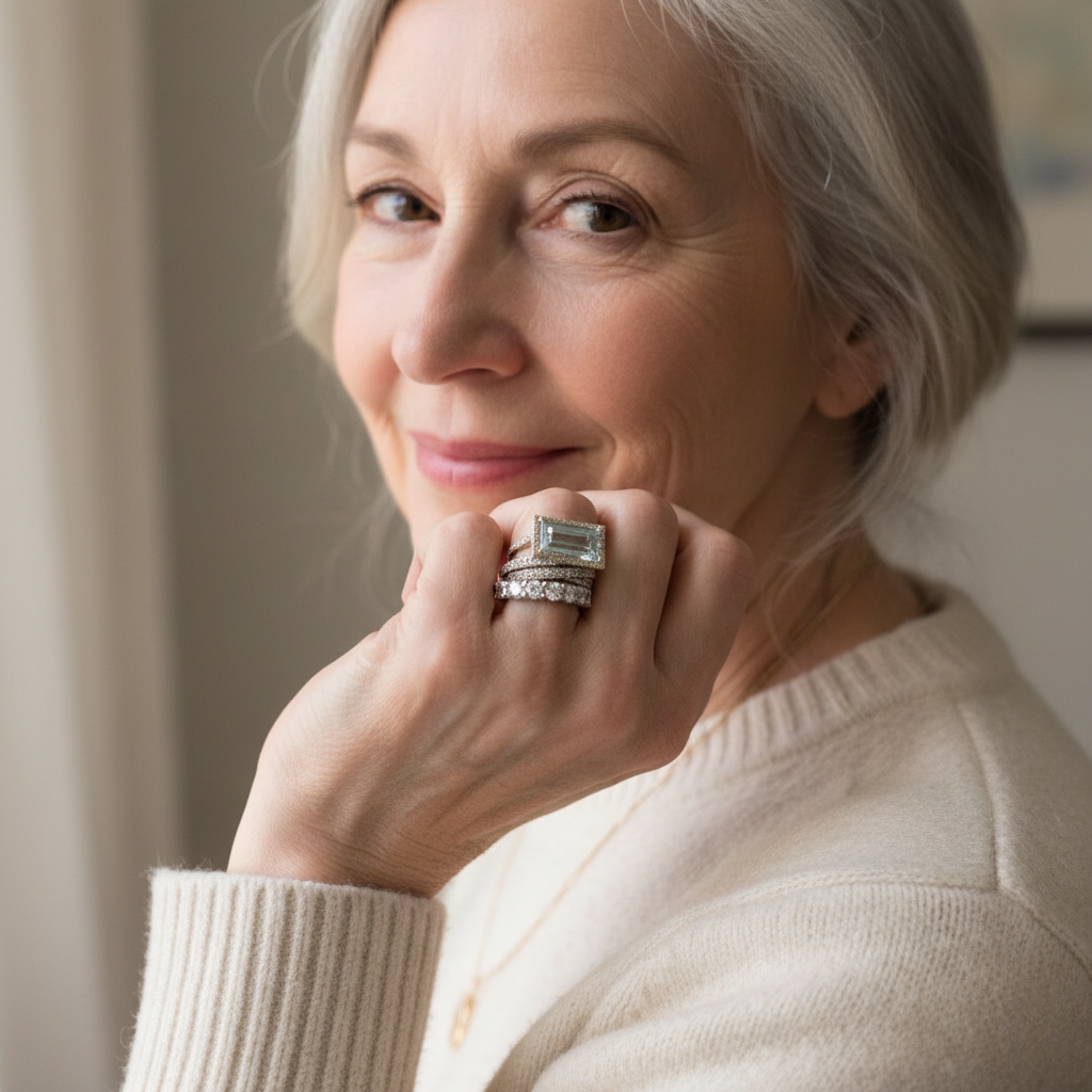 Vintage Zestaw Pierścionków Srebrnych z Turkusem Szklanym