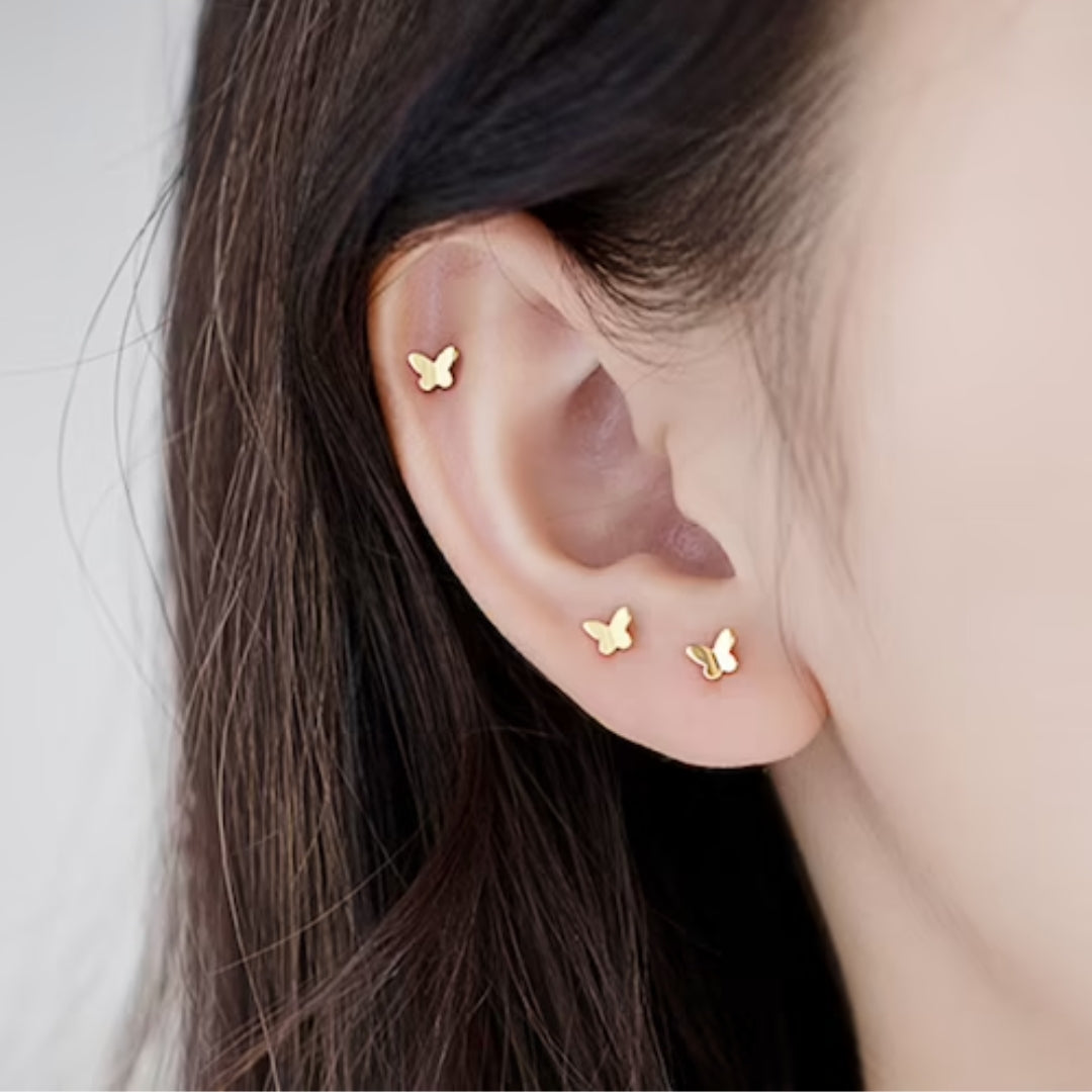 Małe Złote Kolczyki Papillon