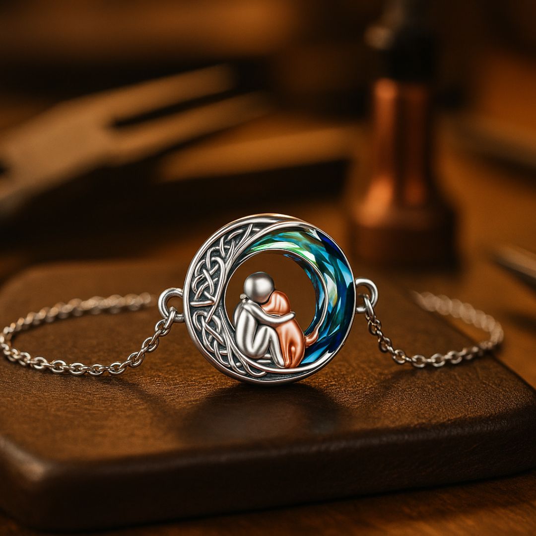 Regulowana Bransoletka z Srebrnym Wisiorkiem w Kształcie Psa