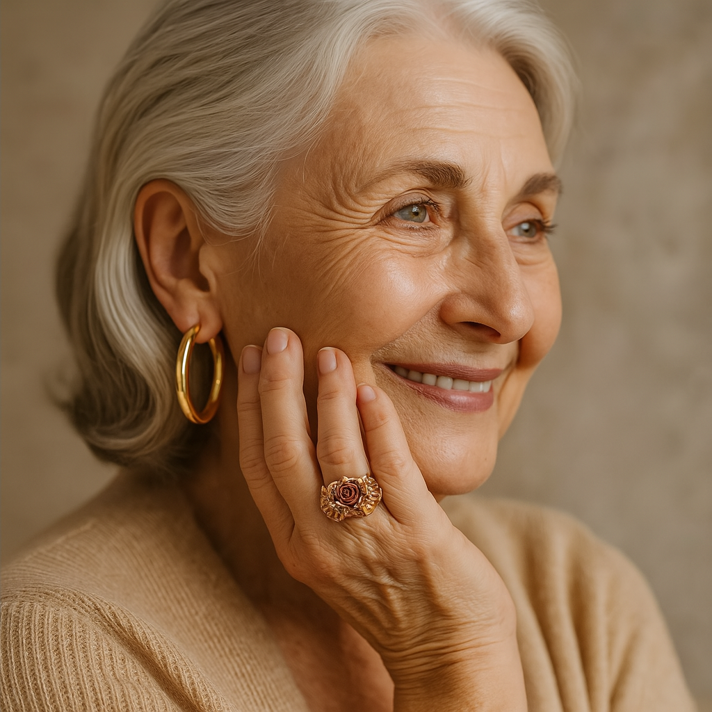 Złoty Pierścionek z Kwiatem