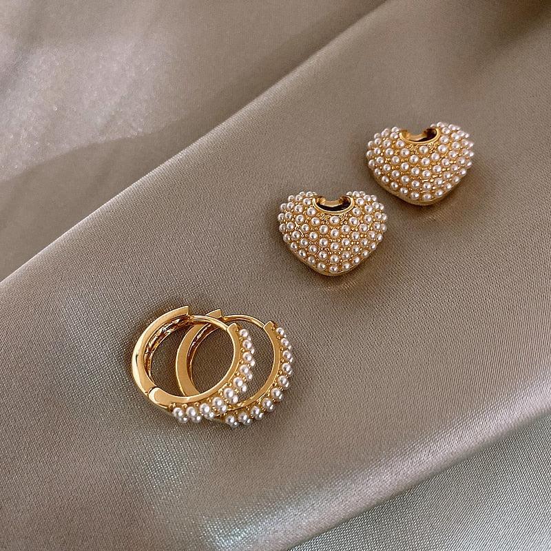 Kolczyki Perłowe Miłości w Złocie