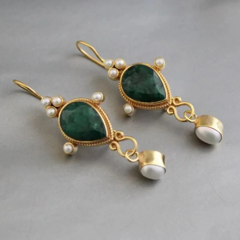 Kolczyki Vintage z Rubinem i Perłą