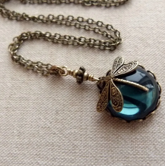 Kolczyk Retro Libella Zielony Kryształ