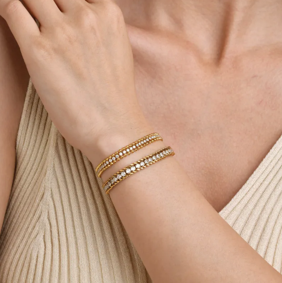 Bransoletka ze Stali Nierdzewnej z Łańcuchem Cyrkoniowym