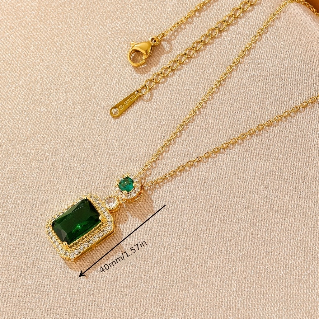 Kolczyk Greta z Kamieniem Szmaragdowym