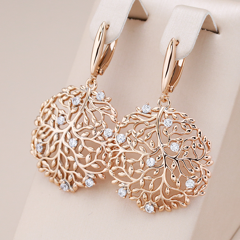 Eleganckie Kolczyki z Okrągłymi Gałązkami i Cyrkoniami