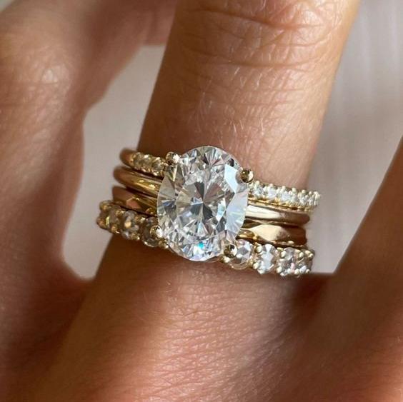 Zestaw Pierścionków z Kryształami Cyrkonii w Stylu Vintage