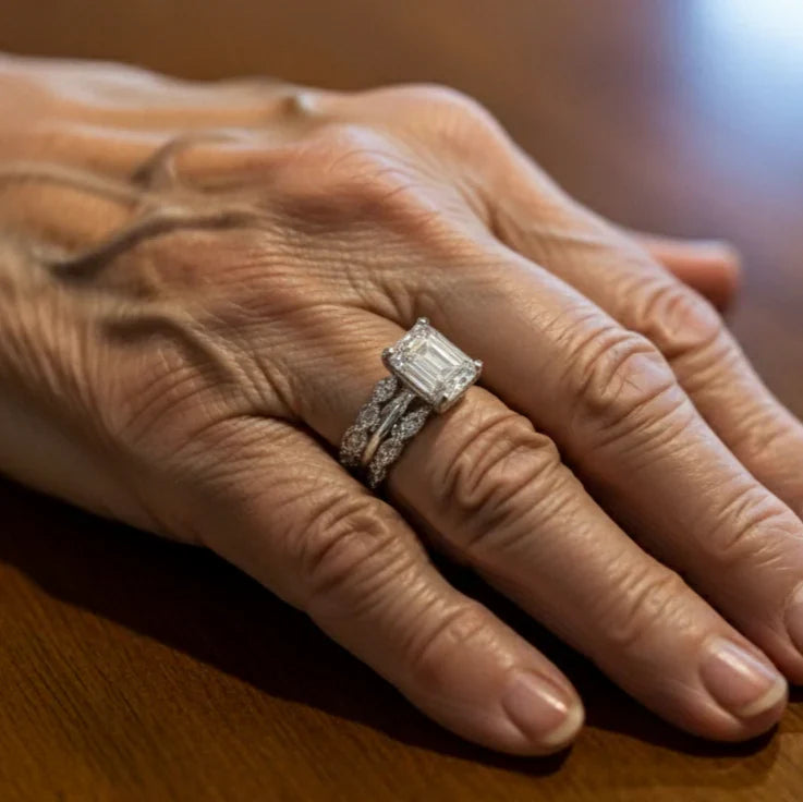 Vintage Pierścionek ze Srebra z Błyszczącymi Warstwami