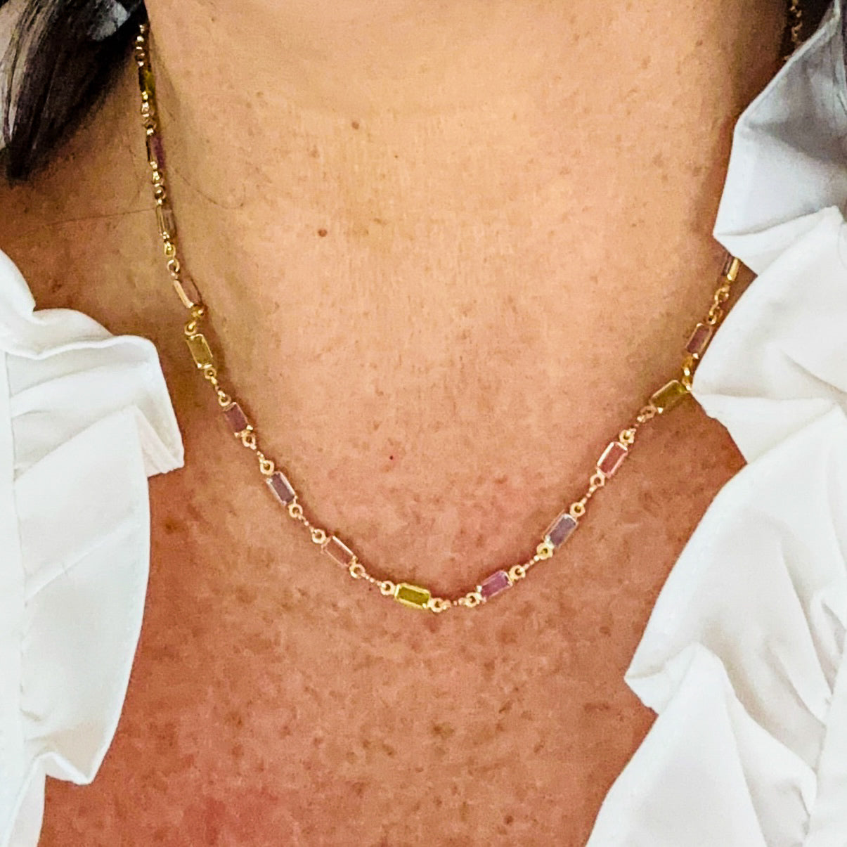 Naszyjnik Isabella z Kamieniami CZ Wielokolorowymi