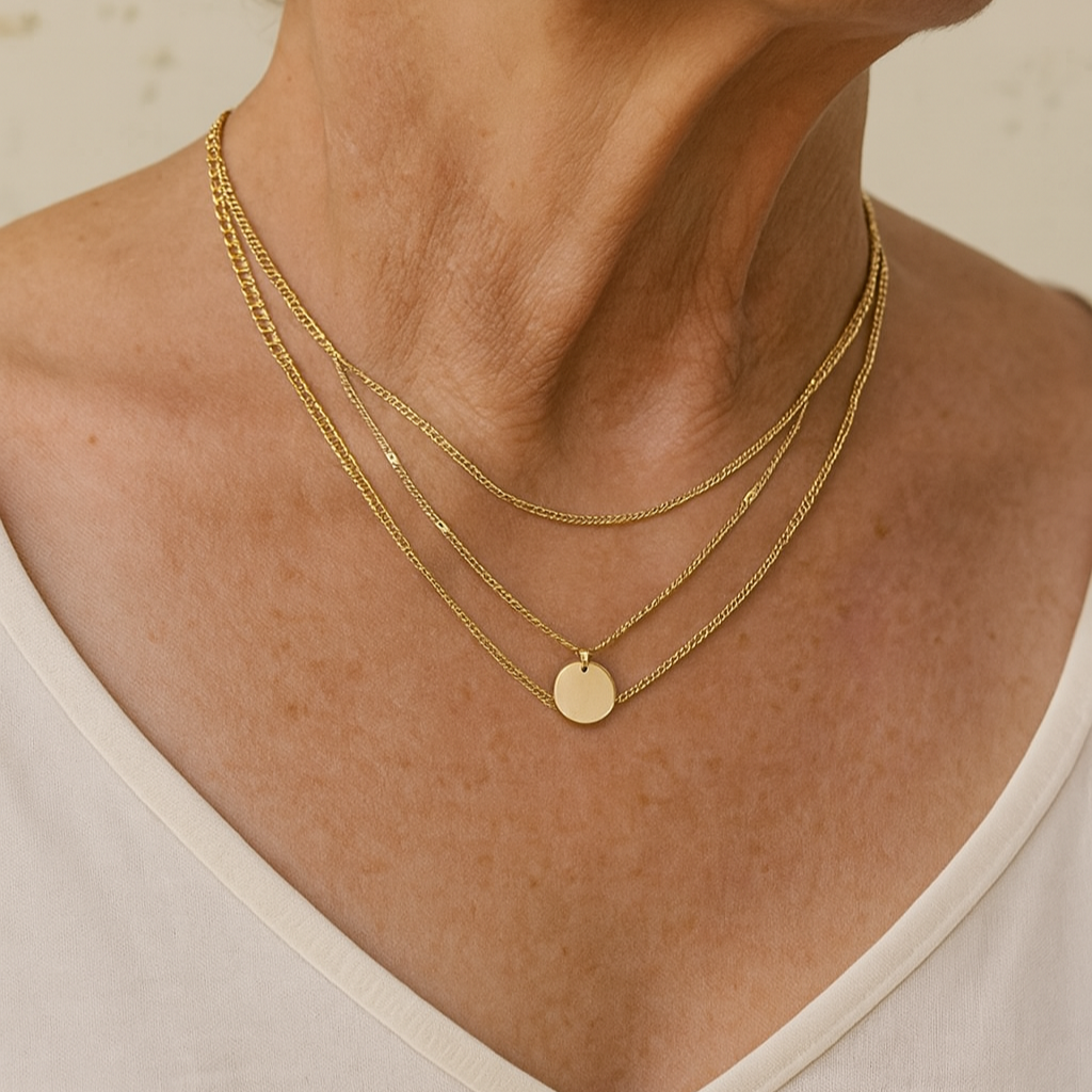 Naszyjnik z Złotym i Srebrnym Wykończeniem