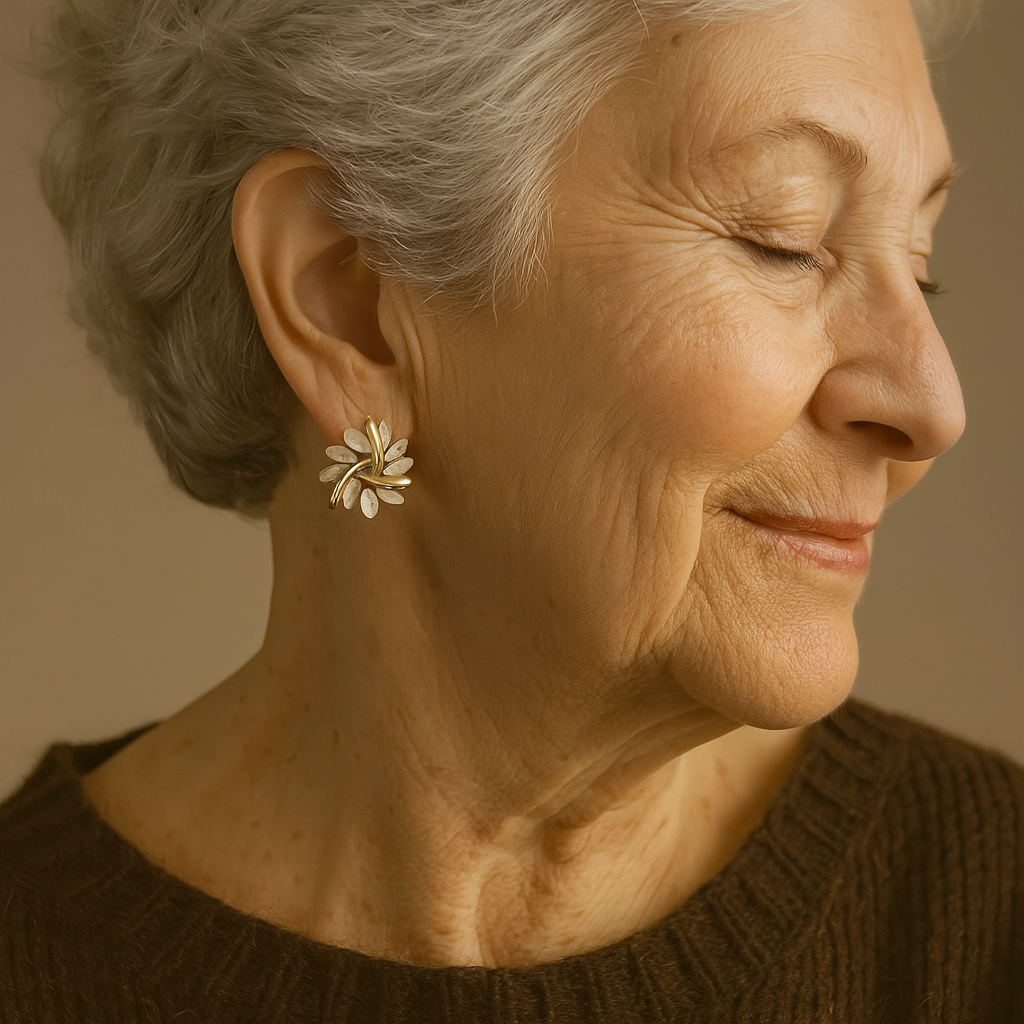 Eleganckie i Wytworne Kolczyki z Płatkami Opalu w Złocie