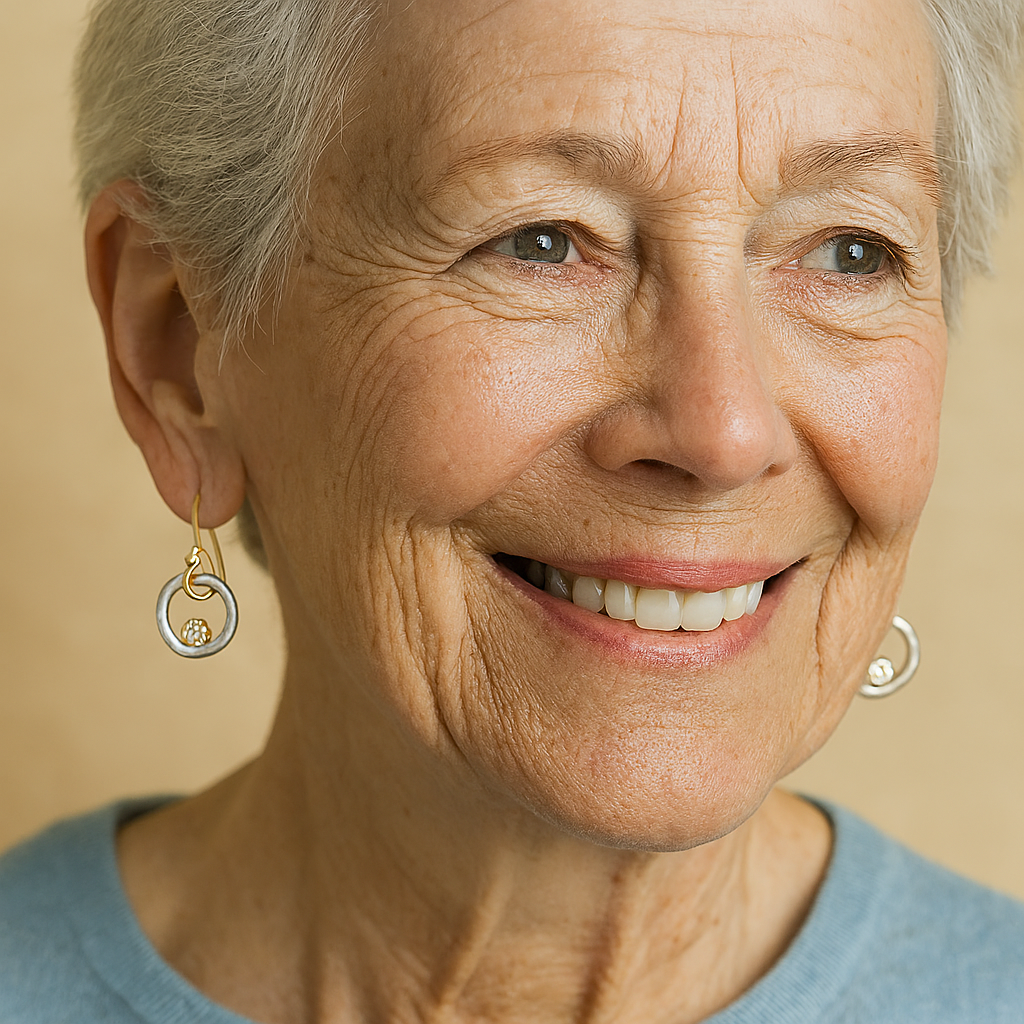 Kolczyki Vintage w Złocie i Srebrze z Cyrkonią