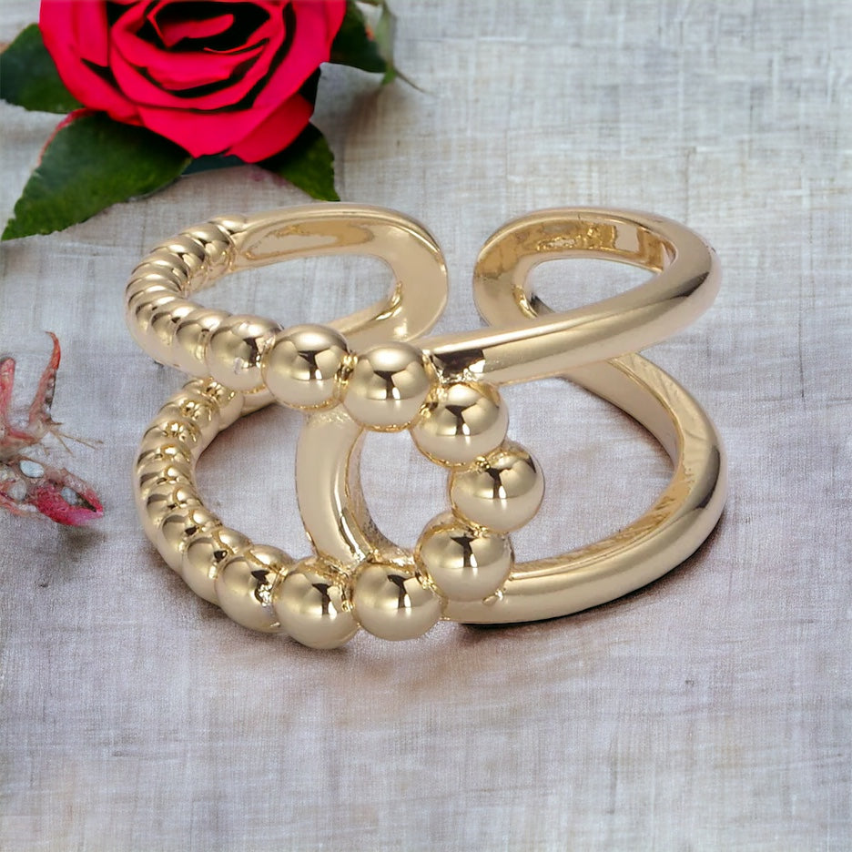 Pierścionek Vittoria Twist z podwójną obrączką - Złoto lub Srebro