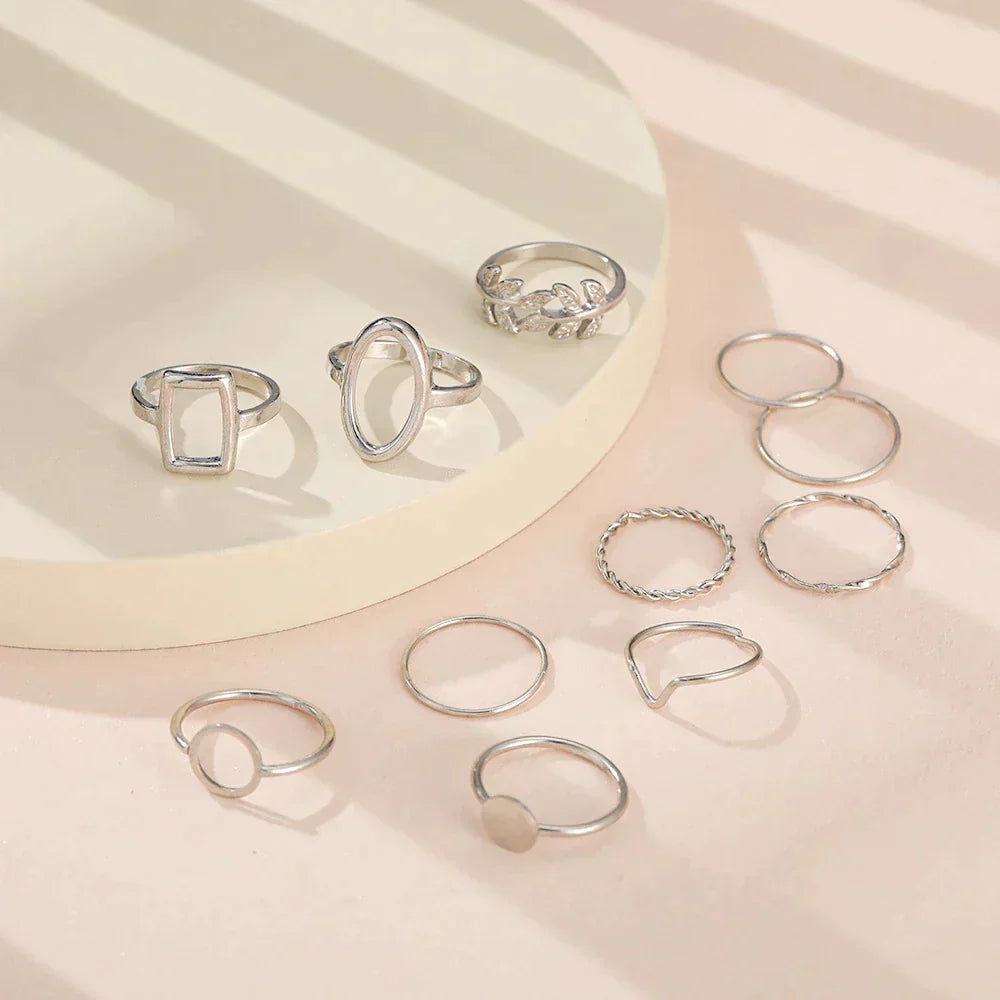 Zestaw 11 vintage pierścionków ze srebra