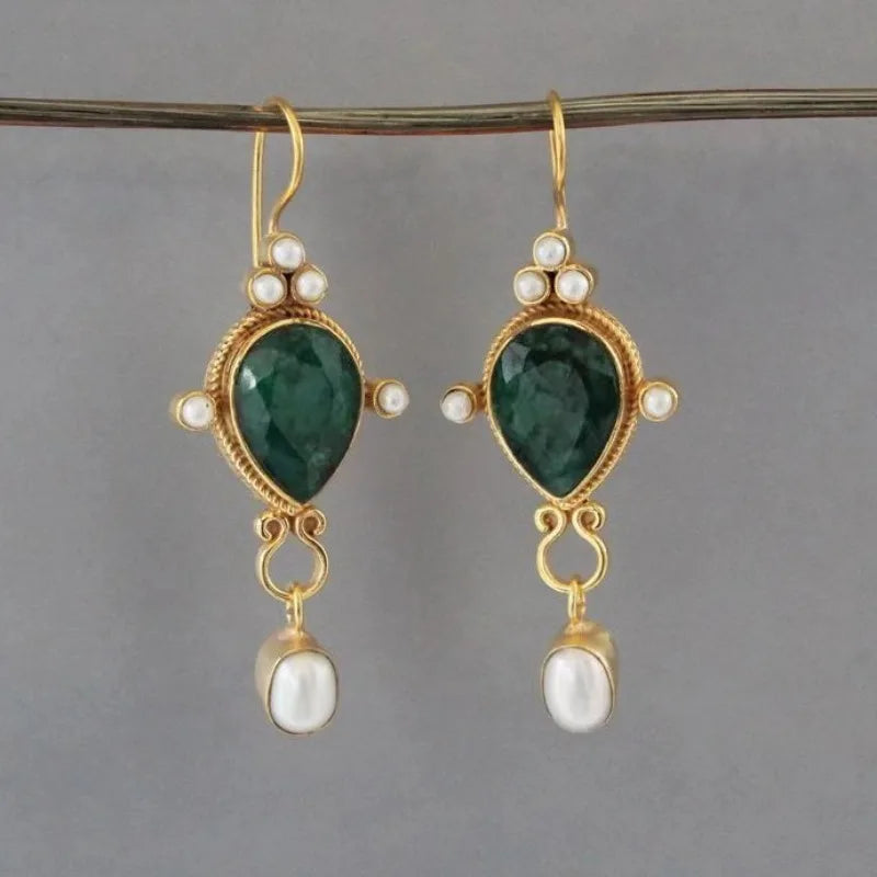 Kolczyki Vintage z Rubinem i Perłą