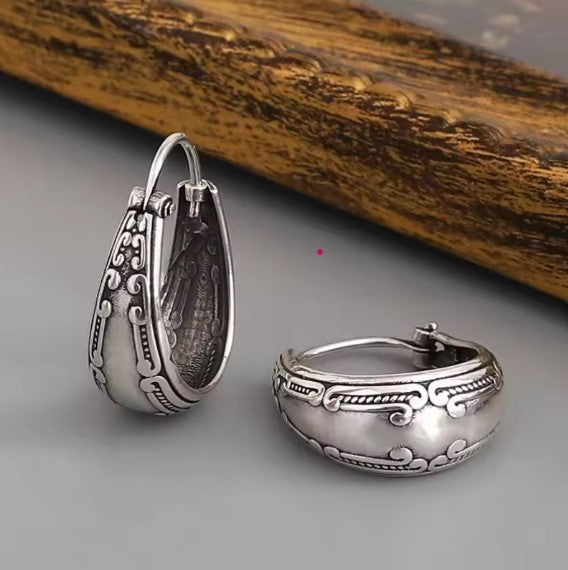 Vintage Kolczyki Mandala ze Srebra