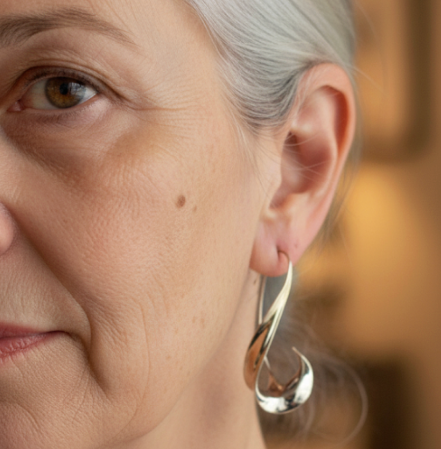 Złote Wiszące Kolczyki Vintage