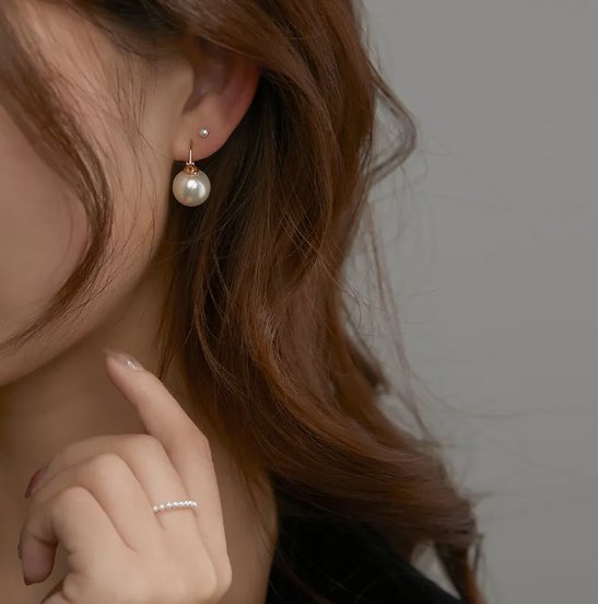 Francuskie Srebrne Kolczyki Sieciowe