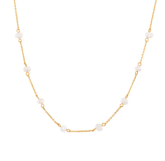 Zestaw naszyjnika i bransoletki z pereł ze stali nierdzewnej