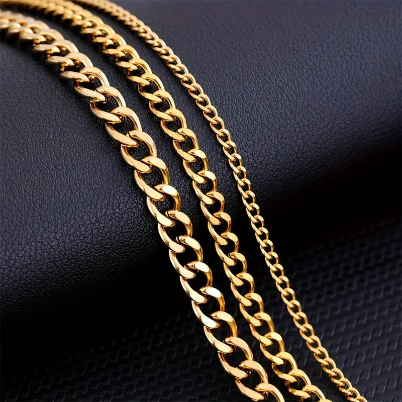 Minimalistyczny naszyjnik z łańcuchem kubańskim dla mężczyzn