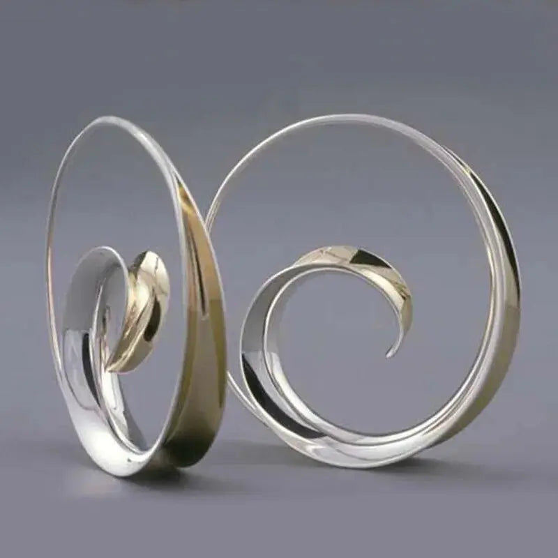 Vintage Kolczyki z Spiralnymi Falami